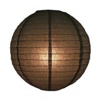 12" Paper Lanterns Round 'Black' - Regular Wire Ribbed